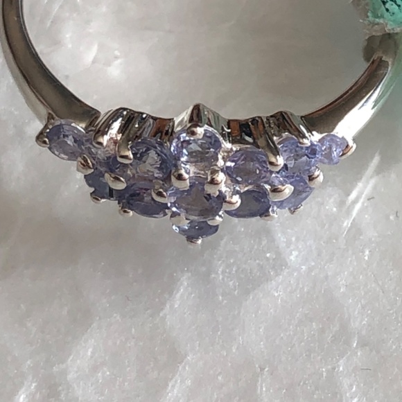 TANZANITE STONES AND STERLING SILVER RING, NEW WITH TAGS, VINTAGE FROM 80’s - Picture 2 of 5